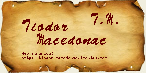 Tiodor Macedonac vizit kartica